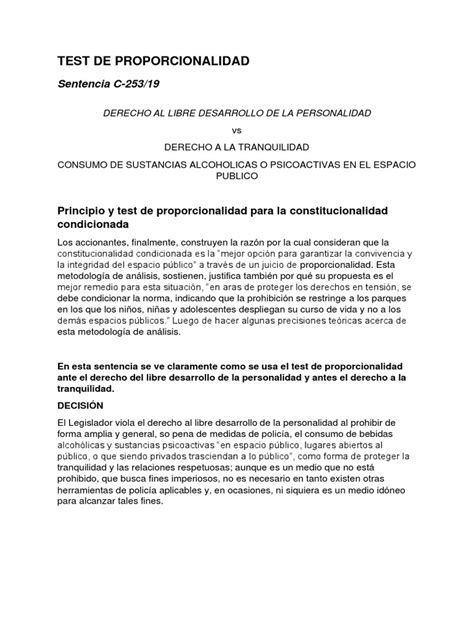 Test De Proporcionalidad Pdf