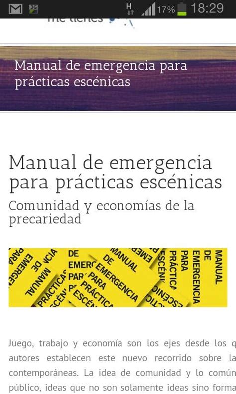 Manual de emergencia para prácticas escénicas