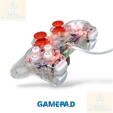 Jual Gamepad Single Getar Joystick Computer PC Laptop Transparan M Tech