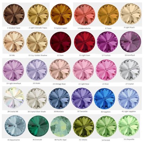 Swarovski Crystal 1122 Rivoli Round Stones Crystals Various Colors in ...