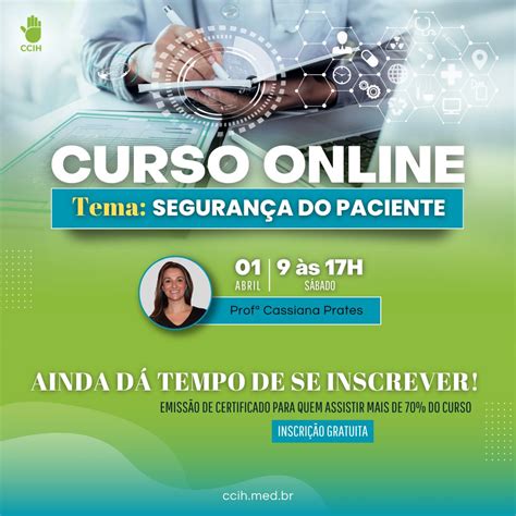 Curso on line de segurança do paciente Instituto CCIH