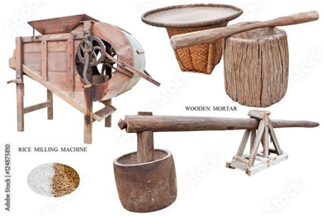 Ancient Rice Milling Machine Thai Traditional Tools Buy This Stock