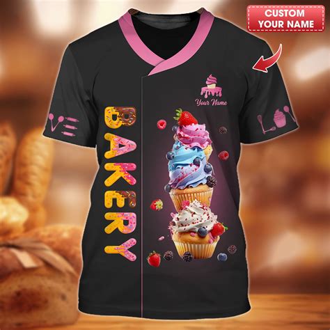Personalized Bakery Shirts - Vibrant Cupcake Design for Baking Enthusi