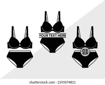 Lingerie Monogram Svg Printable Vector Illustration Stock Vector