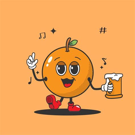 Premium Vector Vector Orange Fruit Cartoon Illustration