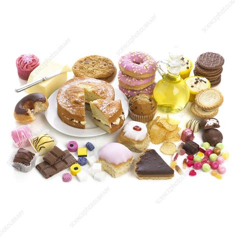 Selection of sweet foods - Stock Image - F012/2472 - Science Photo Library