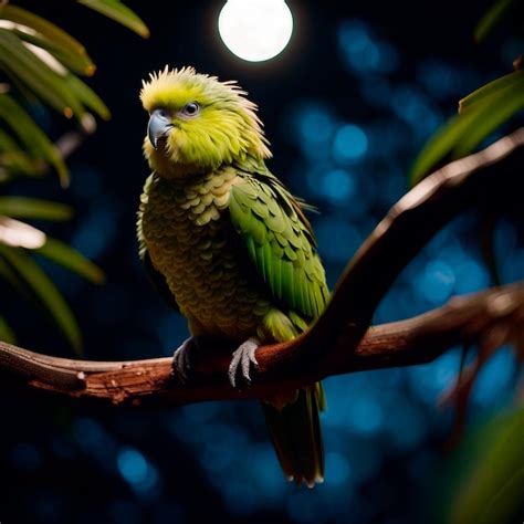 Premium AI Image | kakapo is a nocturnal parrot native to New Zealand