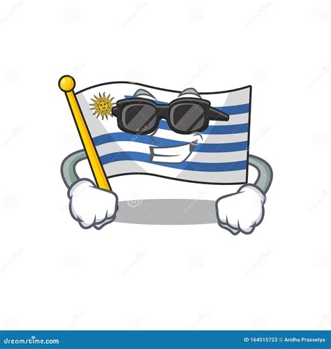 Cartoon Flag Uruguay Isolated in Character Super Cool Stock Vector