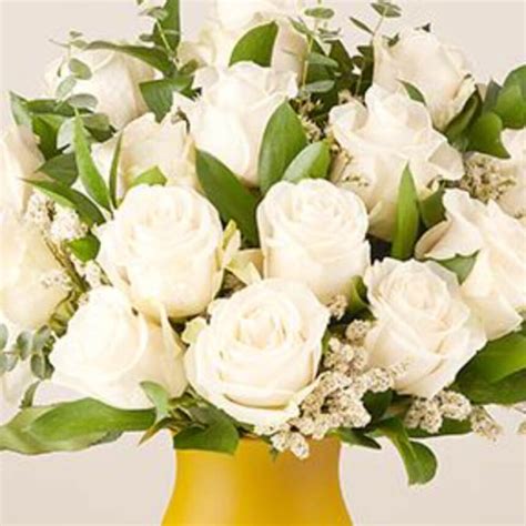 White Roses In Vase