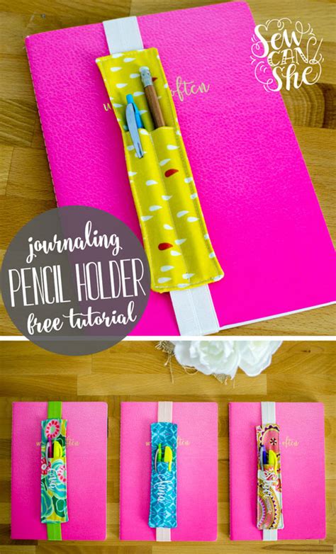 Tutorial Journal Pencil Holder Bookmark Sewing