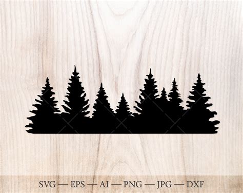 Buy Forest Svg Treeline Silhouette Svg Cut File Pine Tree Svg Online