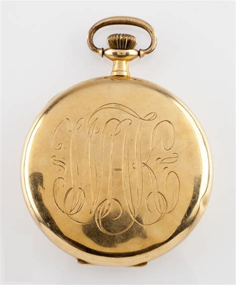 Antique Hampden K Gold Open Face Pocket Watch Gem