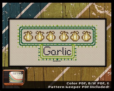 Stardew Valley Inspired Garlic Cross Stitch Pattern DIY Nerdy Home ...