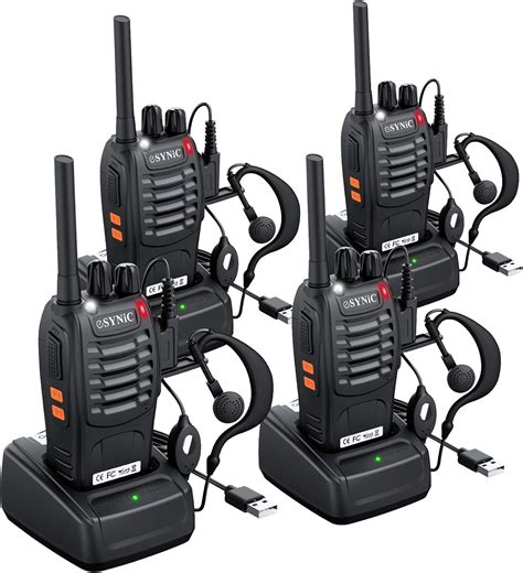 Esynic 4pcs Walkie Talkies 2 Way Radio Long Range Walkie Talkie With