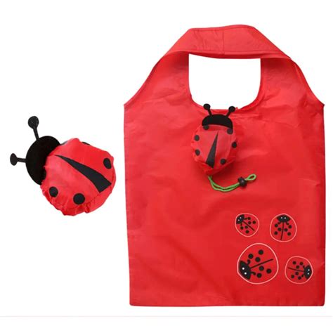 38x60cm Cute Ladybug Shape Shopping Bag Environment Eco Friendly