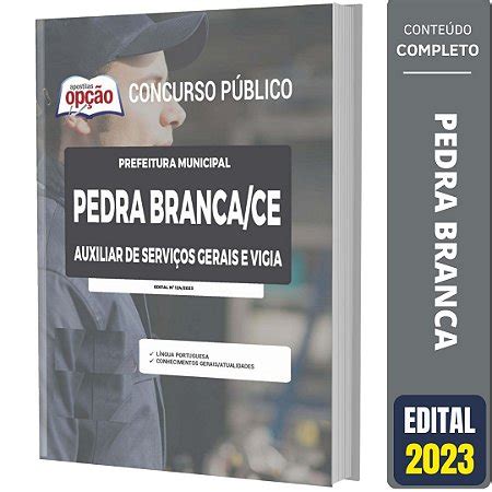 Apostila Pedra Branca CE 2023 Auxiliar de Serviços Gerais Solução