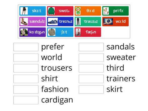 Match The Words With Their Transcriptions Match Up