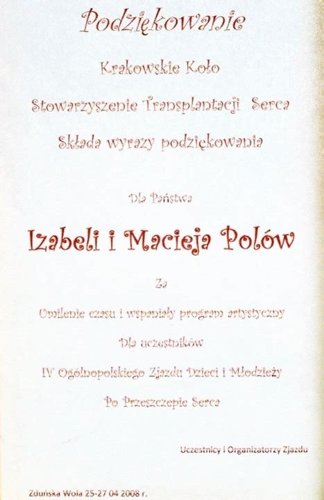 Podziękowania Iluzjonista Maciej Pol