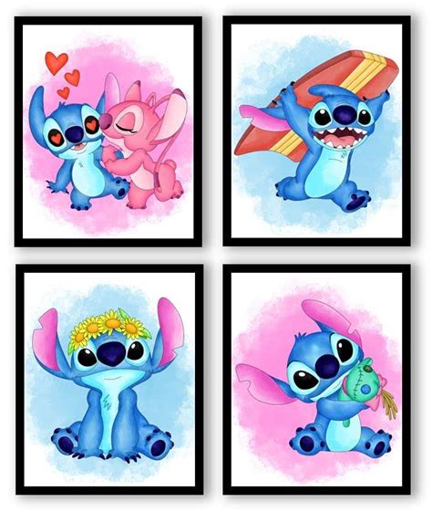 Buy OrtixArt - Lilo and Stitch Watercolor Wall Art Prints | Lilo and ...