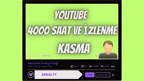 YOUTUBE İZLENME ARTTIRMA VE 4000 SAAT DOLDURMA PARA KAZANMA