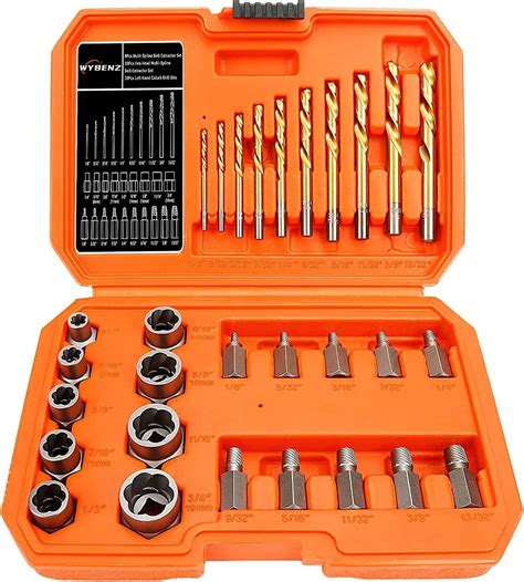 29PCS Screw Bolt Extractor Set And Left Drill Bit Kit Easy Out Broken