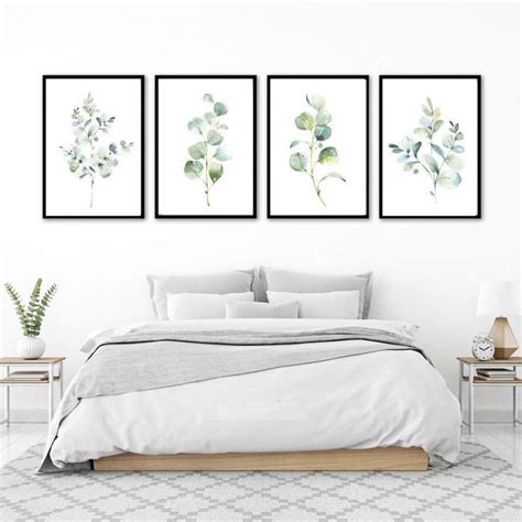 Watercolor Greenery Printable Art Set Digital Download Greenery Art Set Prints Plants Wall Art