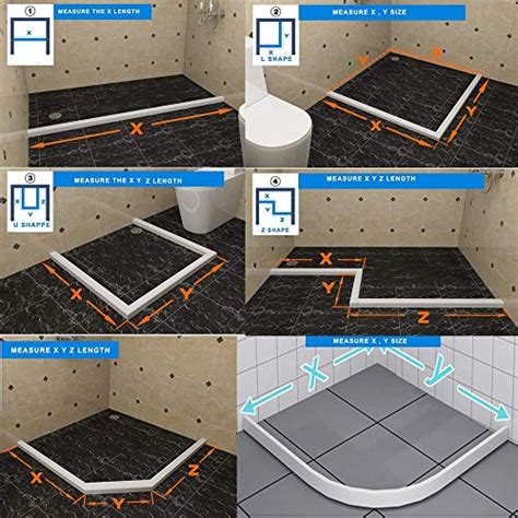 Yingq Inch Collapsible Shower Threshold Water Dam Silicone Water