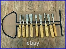 Pfeil Wood Carving Piece Gouge And Chisel Set With Tool Rollwood