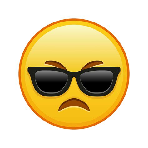 Angry face with sunglasses Large size of yellow emoji smile 36403259 ...