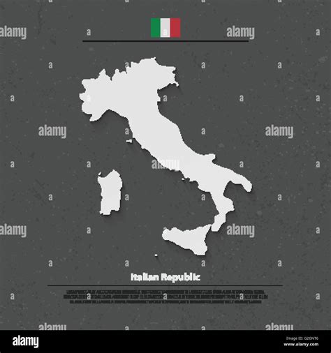 Rep Blica Italiana Mapa Aislado Y Bandera Oficial Iconos Vector Italia