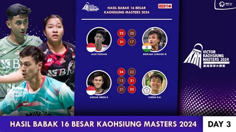 Hasil Babak Besar Kaohsiung Masters Ester Alwi Ke Perempat