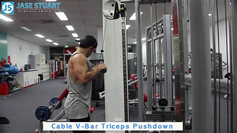 Cable V Bar Triceps Pushdown Youtube