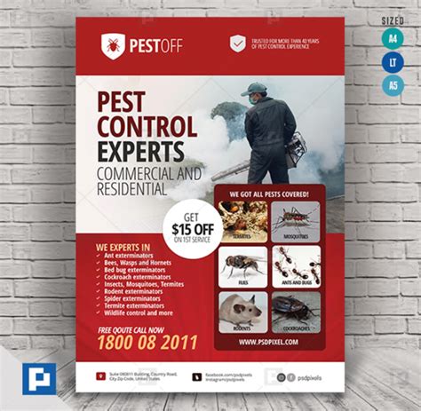 Pest Control Company Flyer Psdpixel