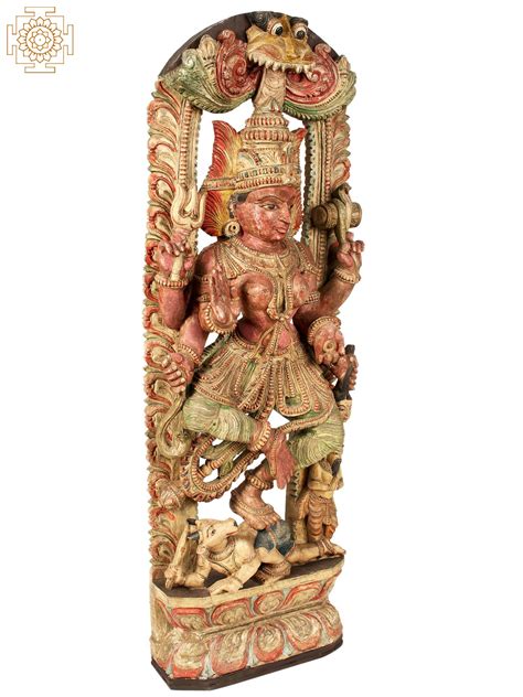 Dancing Goddess Parvati Idol With Kirtimukha Arch Large Wooden