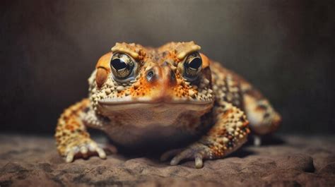 Premium AI Image | Bufo bufo common toad closeup portrait