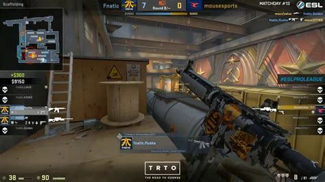 Fnatic Flusha S 4K With Molotov And M4A4 On Train Vs Mousesports ESL