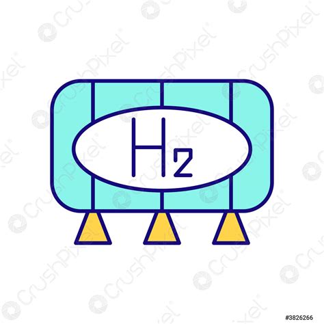 Cryo Compressed Hydrogen Storage Rgb Color Icon Stock Vector