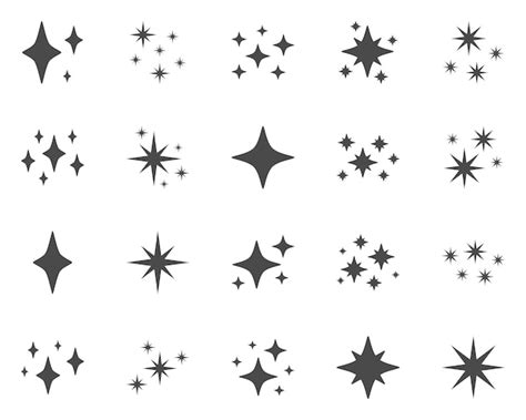 Premium Vector Set Of Stars Sparkles Flat Design