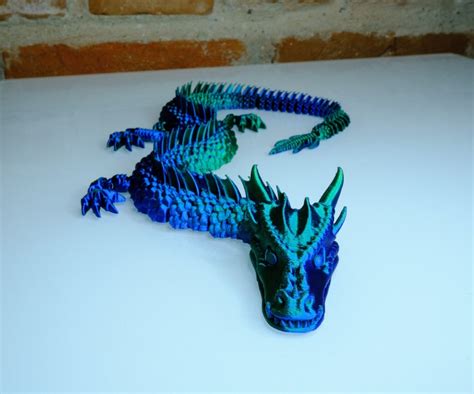 Articulated Dragon Print In Place Flexi Dragon Stl File Etsy Australia