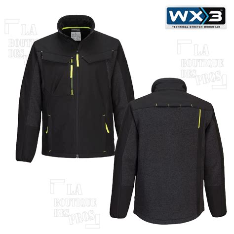 Veste Softshell Wx Hybride L Noir Portwest Laboutiquedespros