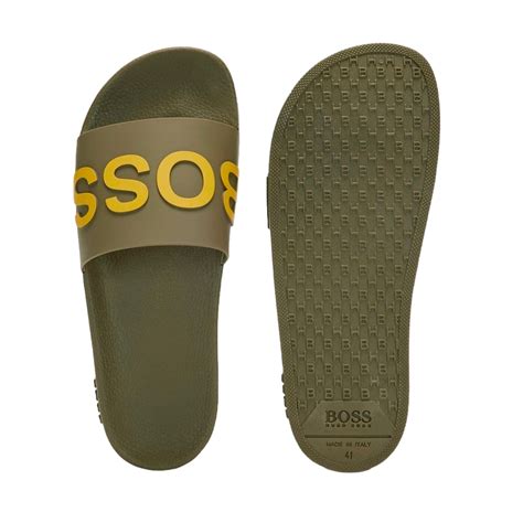 Hugo Boss Mens Sandals Green Bay Slid Rblg 50425152307 Ebay