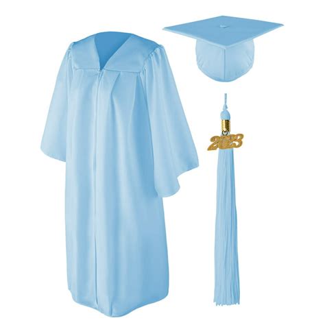 White And Blue Cap And Gown