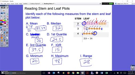 Reading Stem And Leaf Plots Youtube