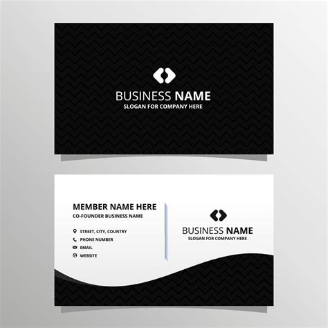 Abstract Black and White Zigzag Business Card Template 2323300 Vector ...