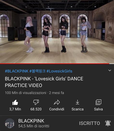 201216 BLACKPINK Lovesick Girls Dance Practice Video Hits 100M