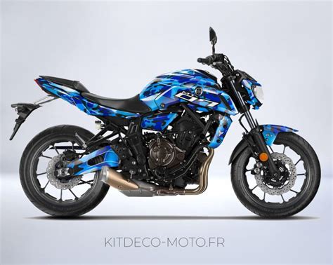 Kit déco Yamaha MT 07 Camouflage Bleu Boutique Kit Déco Moto