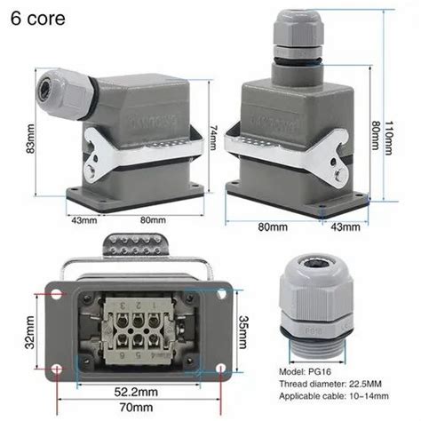 SKYRON HDC HE 010 3 Heavy Duty Connector 400 500V 10 Core 10 Pin For