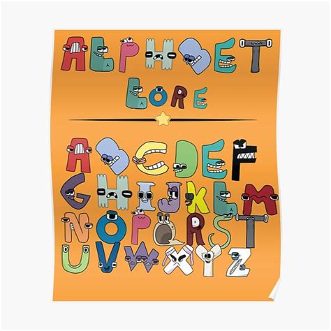 "Villain Letter Abc alphabet Lore characters A-Z alphabet Lore " Poster ...