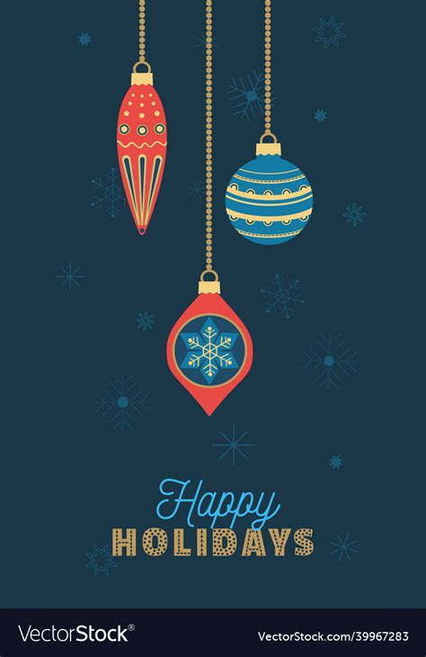 Happy holidays decorative vertical banner Vector Image