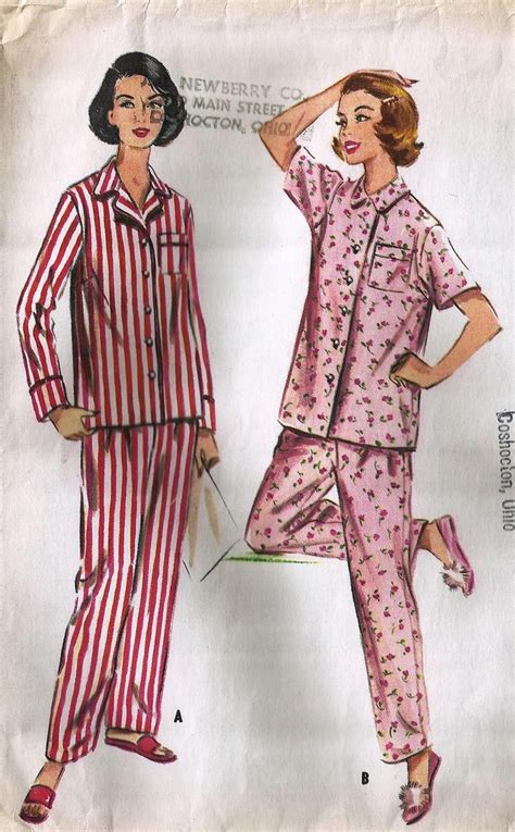 1957 Mccalls 4201 Pjs Sewing Pattern Vintage Pajamas Pajama Pattern